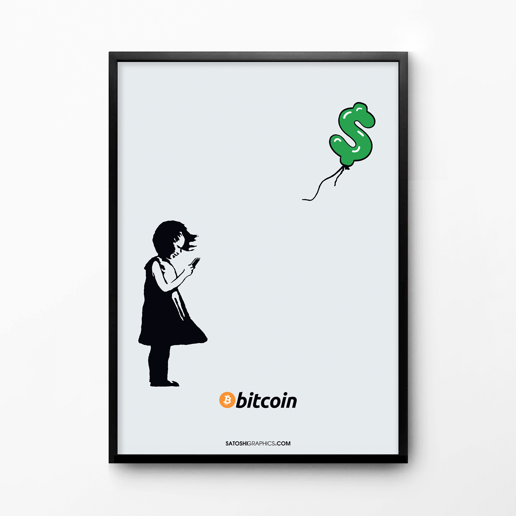 Girl With Bitcoin Banksy Poster Art